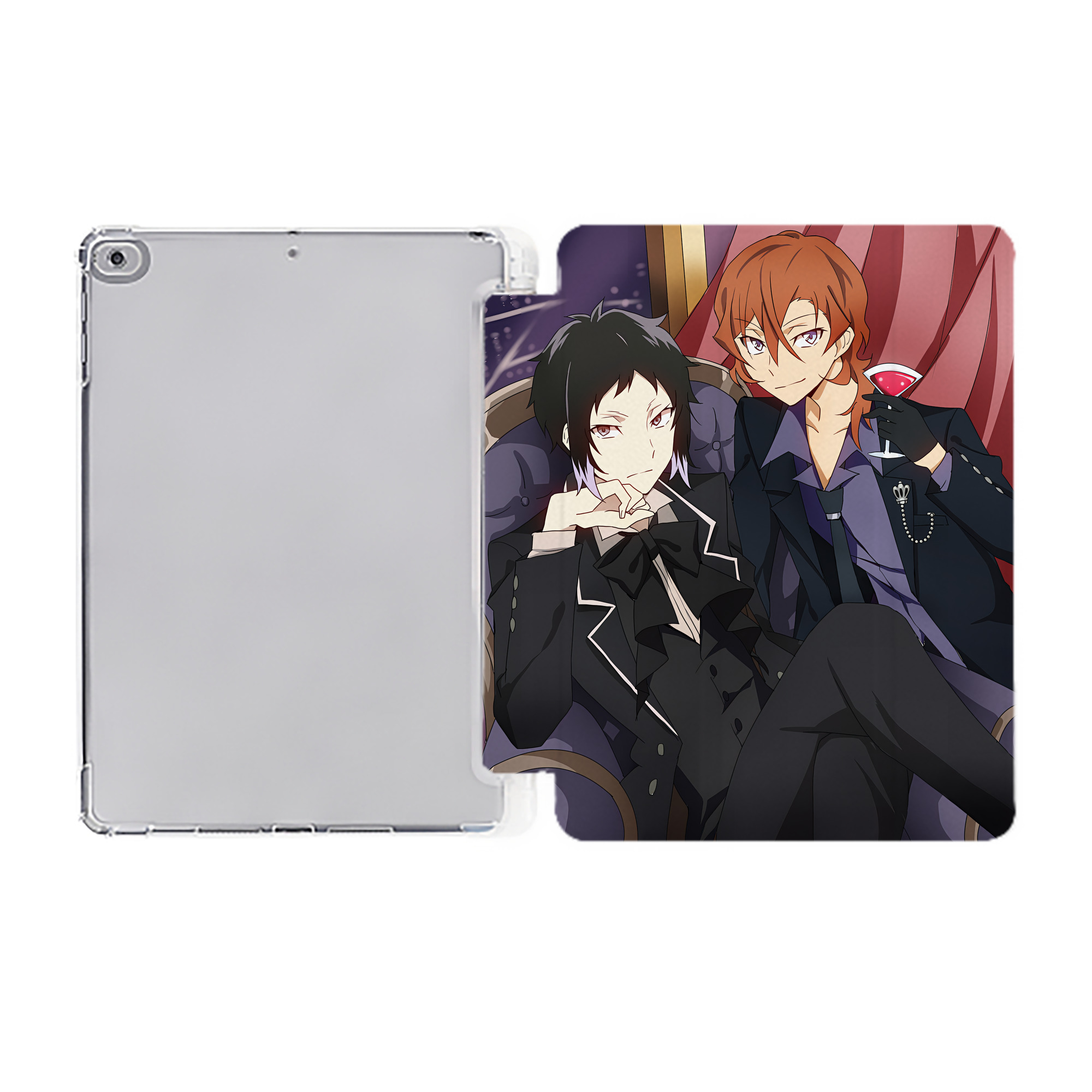 （画像用） 文豪ストレイドッグス Bungo Stray Dogs IPad ケース ペン収納付き 三つ折りスタンド PUレザー×シリコン 対応機種9.5/10.5/10.9インチ